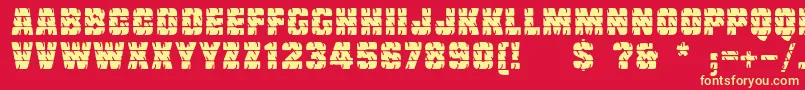 Linotypetruckz Font – Yellow Fonts on Red Background