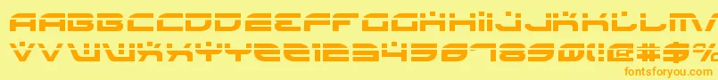 フォントBattlefieldLaser – オレンジの文字が黄色の背景にあります。