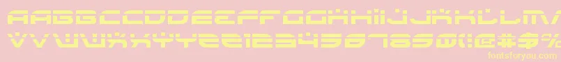 BattlefieldLaser-Schriftart – Gelbe Schriften auf rosa Hintergrund