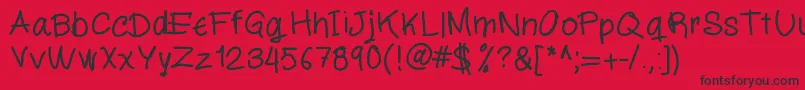 Miloscript Font – Black Fonts on Red Background