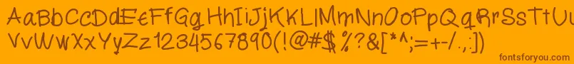 Шрифт Miloscript – коричневые шрифты на оранжевом фоне