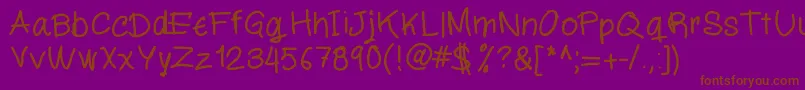 Miloscript Font – Brown Fonts on Purple Background