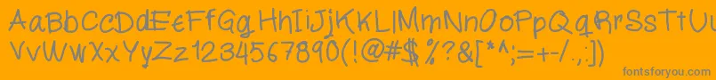 fuente Miloscript – Fuentes Grises Sobre Fondo Naranja