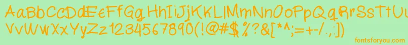 Miloscript Font – Orange Fonts on Green Background