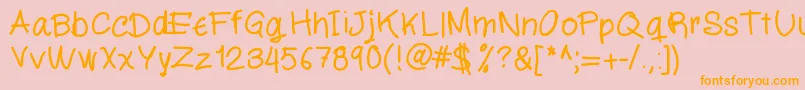 Miloscript Font – Orange Fonts on Pink Background