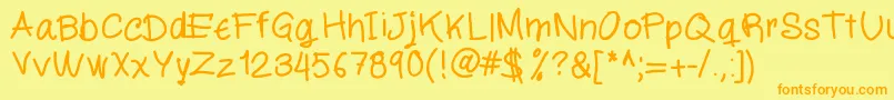 Шрифт Miloscript – оранжевые шрифты на жёлтом фоне