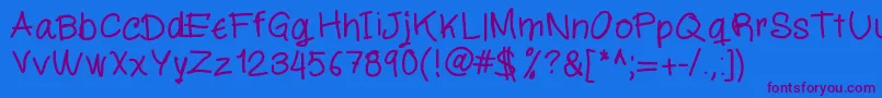fuente Miloscript – Fuentes Moradas Sobre Fondo Azul
