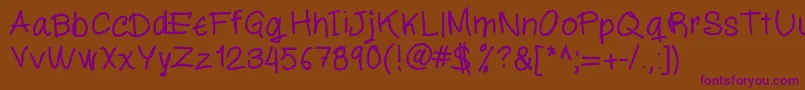 Miloscript Font – Purple Fonts on Brown Background