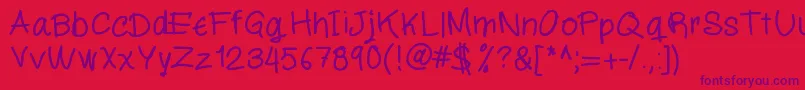 Miloscript Font – Purple Fonts on Red Background