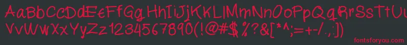Шрифт Miloscript – красные шрифты на чёрном фоне