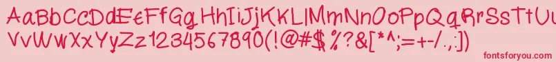 Miloscript Font – Red Fonts on Pink Background