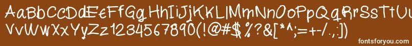 フォントMiloscript – 茶色の背景に白い文字