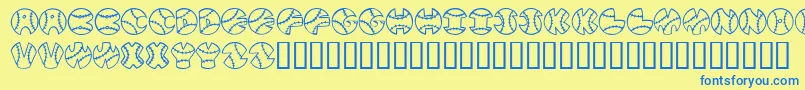 JiBaseball Font – Blue Fonts on Yellow Background