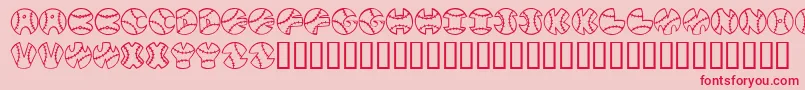 フォントJiBaseball – ピンクの背景に赤い文字