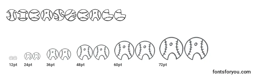 Größen der Schriftart JiBaseball