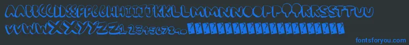 Comicchub Font – Blue Fonts on Black Background