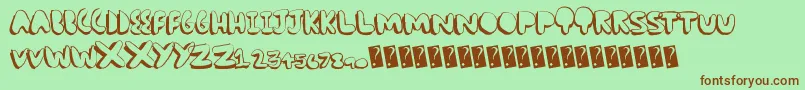 Comicchub Font – Brown Fonts on Green Background