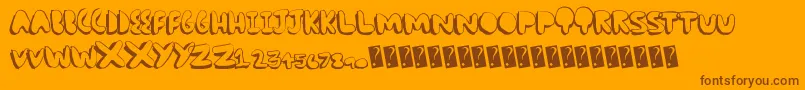 Comicchub Font – Brown Fonts on Orange Background