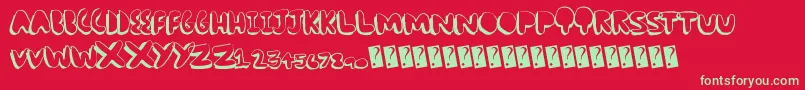 Comicchub Font – Green Fonts on Red Background