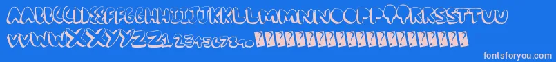 Comicchub Font – Pink Fonts on Blue Background