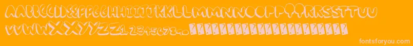 Comicchub-Schriftart – Rosa Schriften auf orangefarbenem Hintergrund