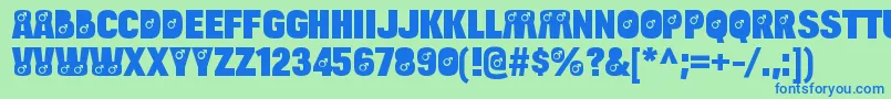 BulltoadmaleRegular Font – Blue Fonts on Green Background