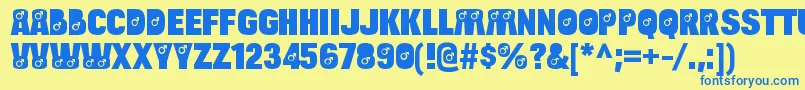 BulltoadmaleRegular Font – Blue Fonts on Yellow Background