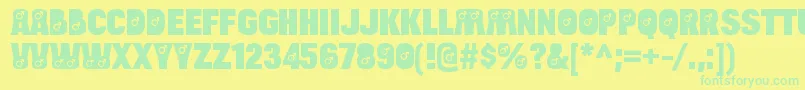 BulltoadmaleRegular Font – Green Fonts on Yellow Background