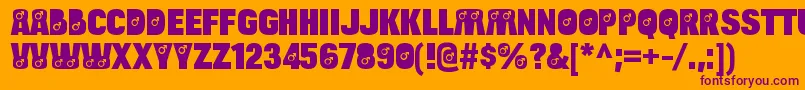 フォントBulltoadmaleRegular – オレンジの背景に紫のフォント