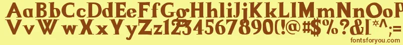 LaMamucha Font – Brown Fonts on Yellow Background