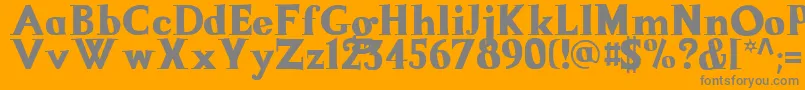 Weitere Informationen zur LaMamucha-Schriftart LaMamucha-Schriftart – Graue Schriften auf orangefarbenem Hintergrund