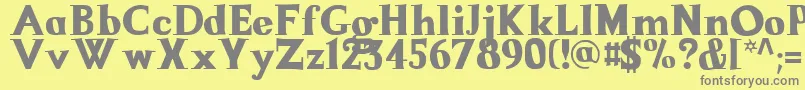Weitere Informationen zur LaMamucha-Schriftart LaMamucha-Schriftart – Graue Schriften auf gelbem Hintergrund