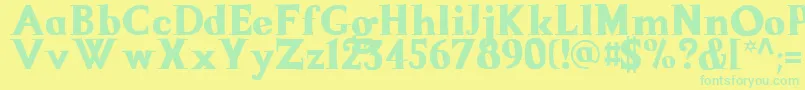 Czcionka LaMamucha – zielone czcionki na żółtym tle