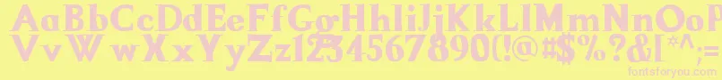 LaMamucha Font – Pink Fonts on Yellow Background