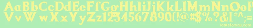 LaMamucha Font – Yellow Fonts on Green Background