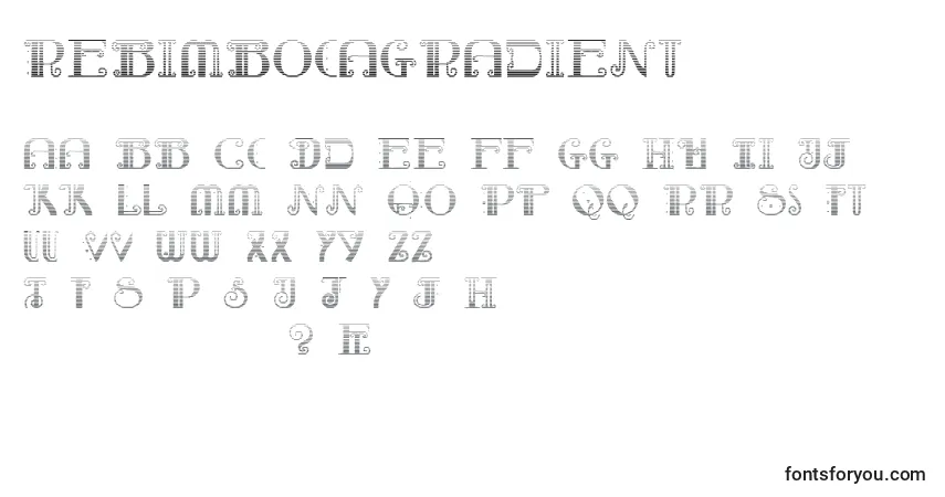 Шрифт RebimbocaGradient – алфавит, цифры, специальные символы