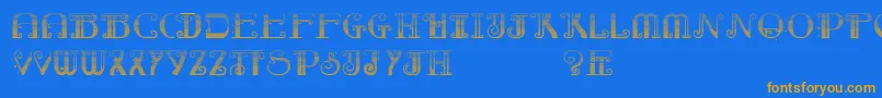 RebimbocaGradient-Schriftart – Orangefarbene Schriften auf blauem Hintergrund