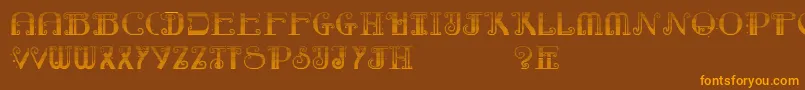 RebimbocaGradient-Schriftart – Orangefarbene Schriften auf braunem Hintergrund