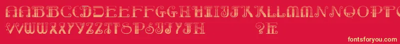 フォントRebimbocaGradient – 黄色の文字、赤い背景