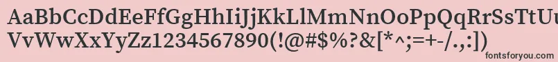 フォントSourceserifproSemibold – ピンクの背景に黒い文字