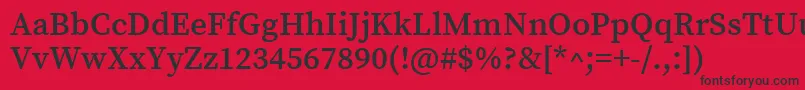フォントSourceserifproSemibold – 赤い背景に黒い文字
