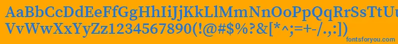 Шрифт SourceserifproSemibold – синие шрифты на оранжевом фоне