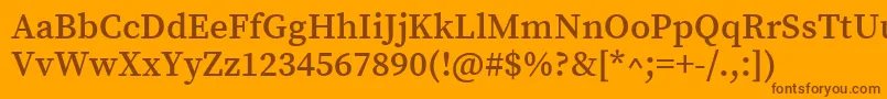 Шрифт SourceserifproSemibold – коричневые шрифты на оранжевом фоне