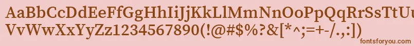 Шрифт SourceserifproSemibold – коричневые шрифты на розовом фоне