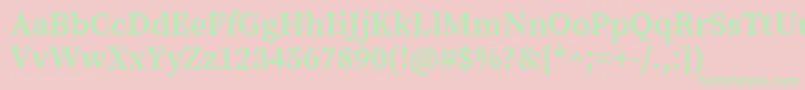 SourceserifproSemibold Font – Green Fonts on Pink Background