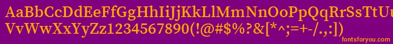 SourceserifproSemibold Font – Orange Fonts on Purple Background