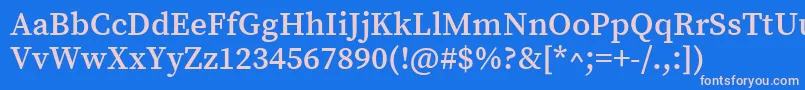 SourceserifproSemibold Font – Pink Fonts on Blue Background