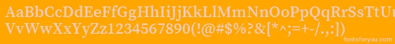 SourceserifproSemibold Font – Pink Fonts on Orange Background