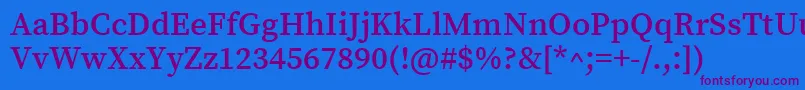SourceserifproSemibold Font – Purple Fonts on Blue Background