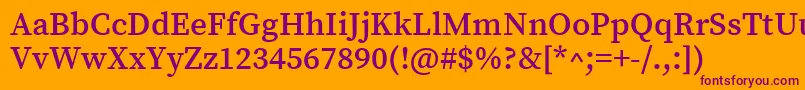 Шрифт SourceserifproSemibold – фиолетовые шрифты на оранжевом фоне